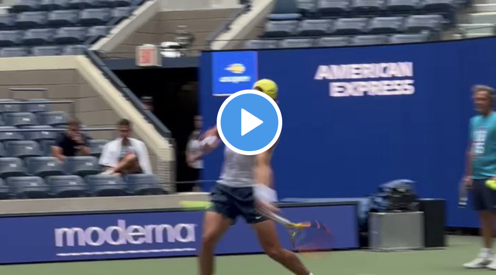 US Open up, Video> Welcome to New York, Nadal smashes the ball on Arthur Ashe